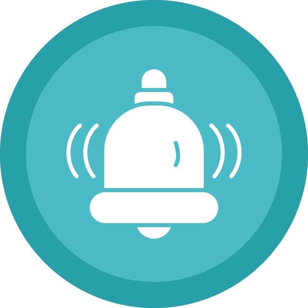 School Bell Glyph Due Circle Icon Design vector