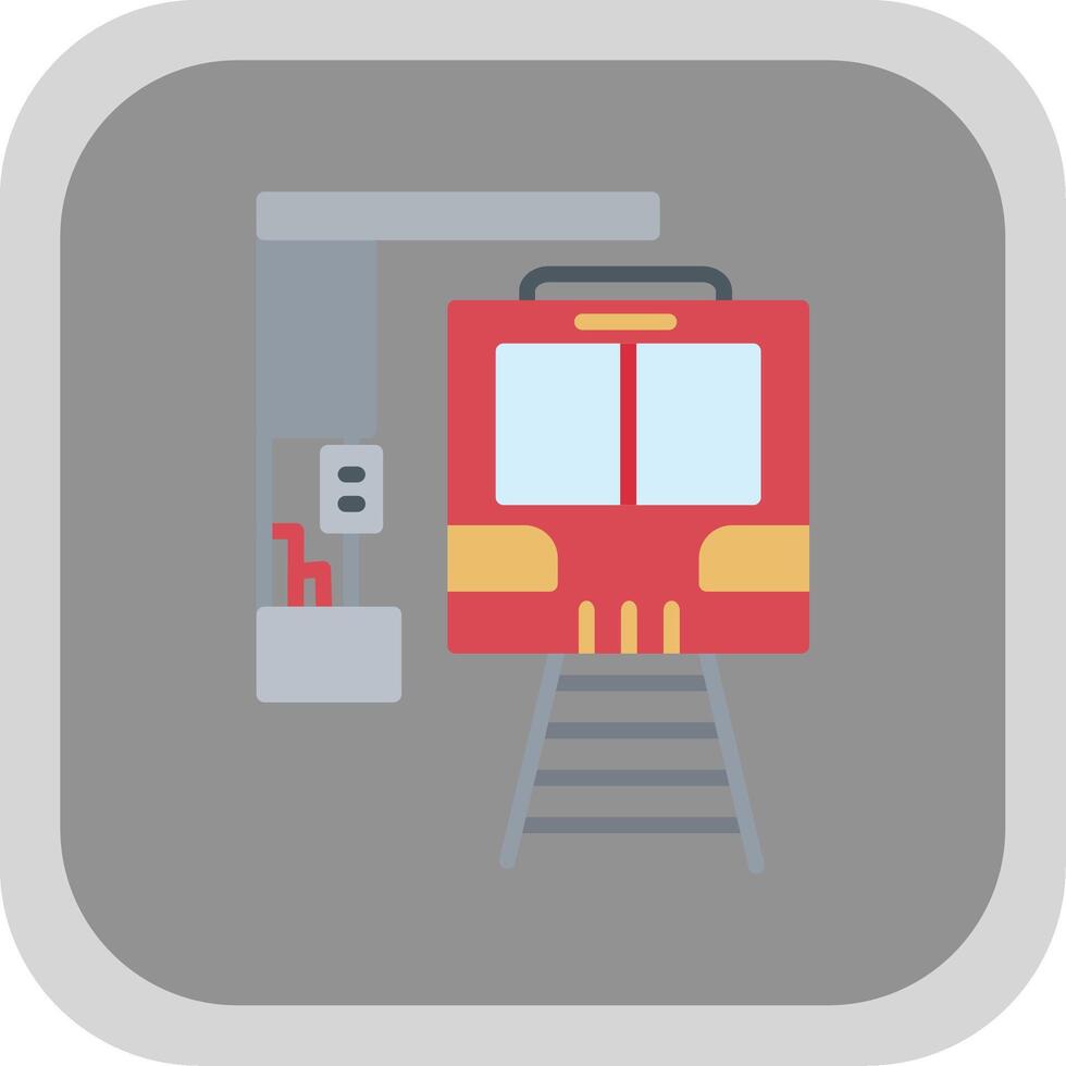 Train Station Flat round corner Icon Design vector