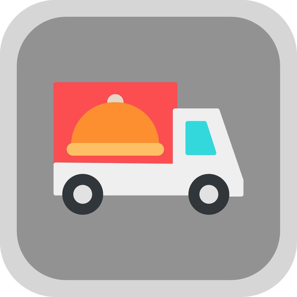 Food Delivery Flat round corner Icon Design vector