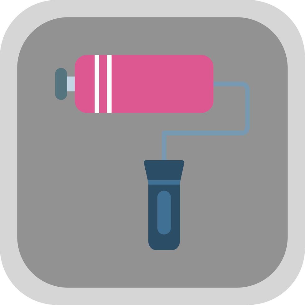 Paint Roller Flat round corner Icon Design vector