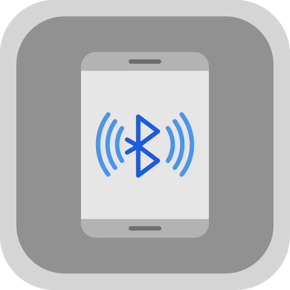 Bluetooth Flat round corner Icon Design vector