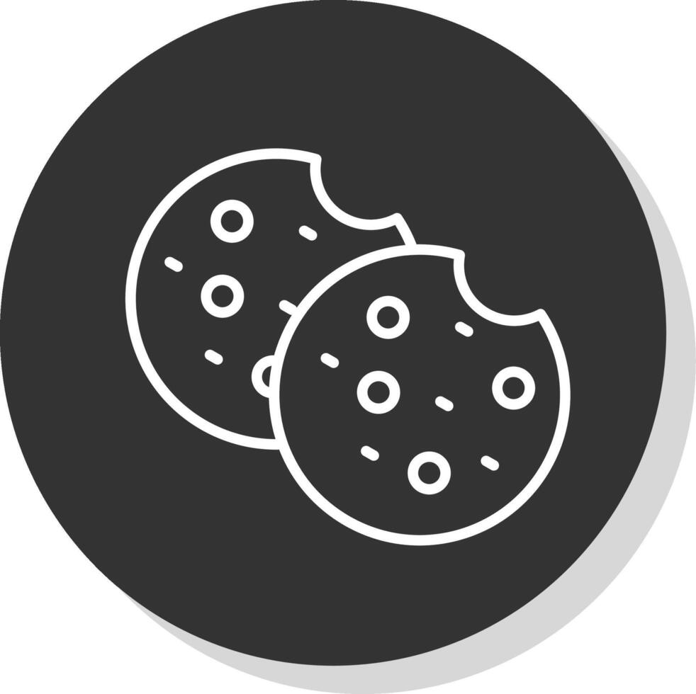 Cookies Glyph Due Circle Icon Design vector