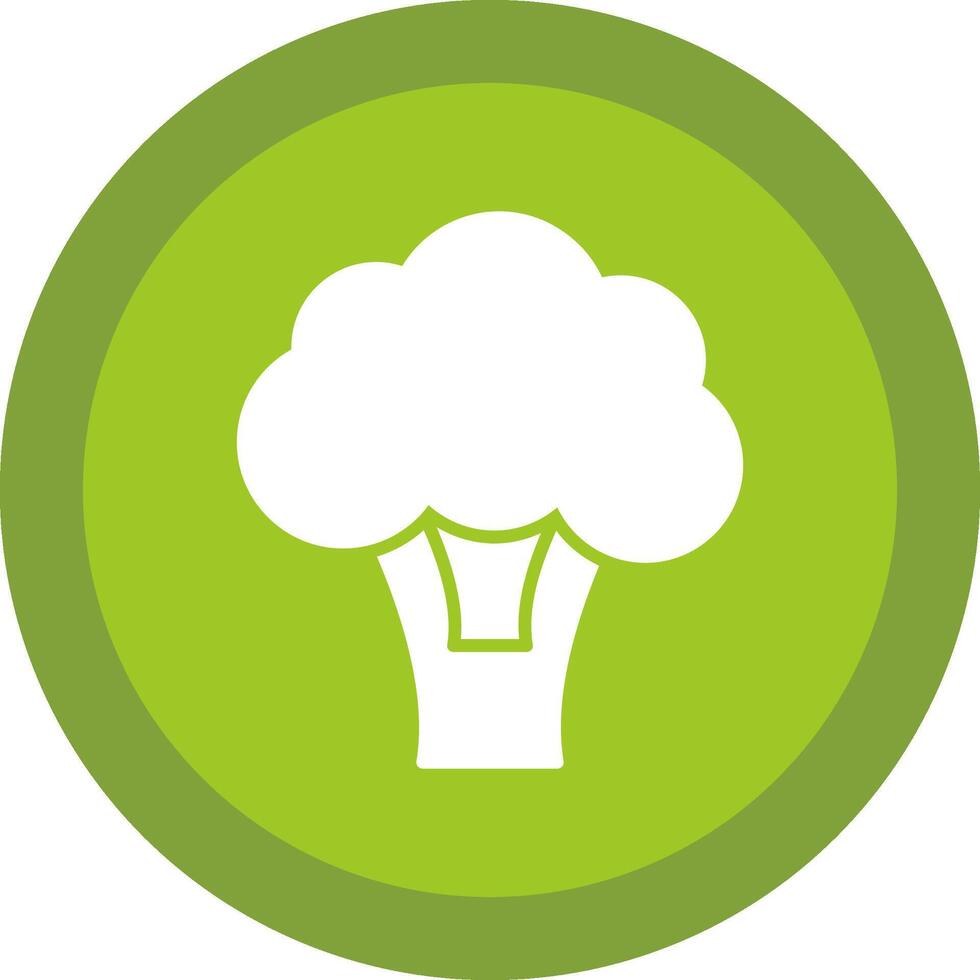 Broccoli Glyph Due Circle Icon Design vector