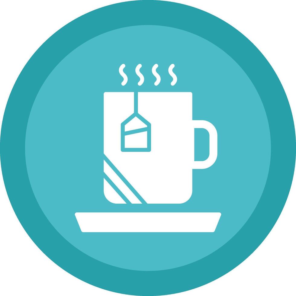 Hot Tea Glyph Due Circle Icon Design vector