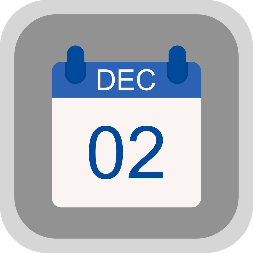 December Flat round corner Icon Design vector