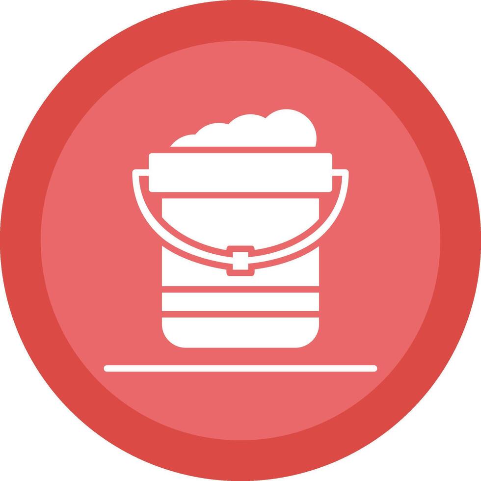 Pail Glyph Due Circle Icon Design vector