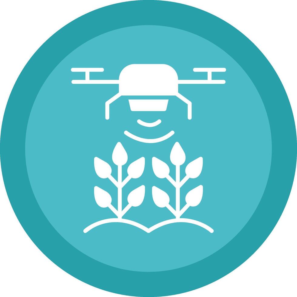 Agricultural Drones Glyph Due Circle Icon Design vector