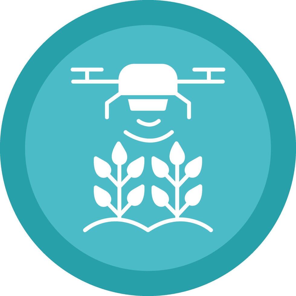 Agricultural Drones Glyph Due Circle Icon Design vector