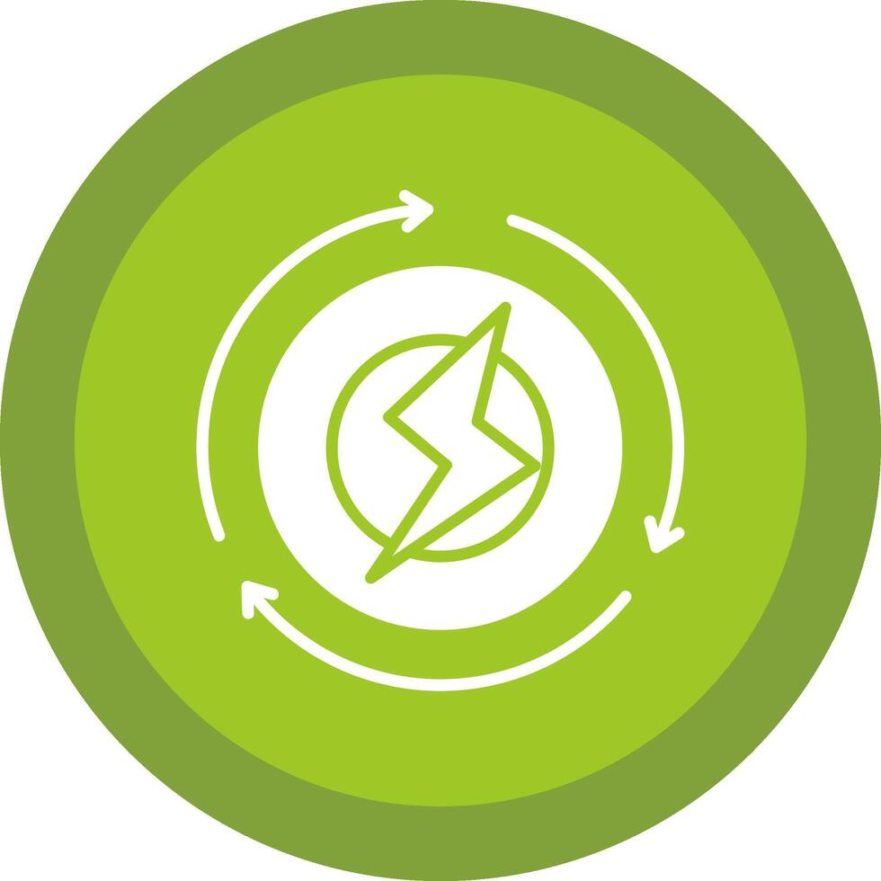 Renewable Energy Glyph Due Circle Icon Design vector