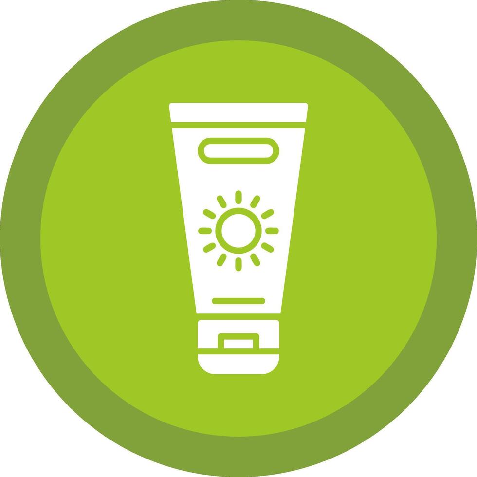 Sun Cream Glyph Due Circle Icon Design vector