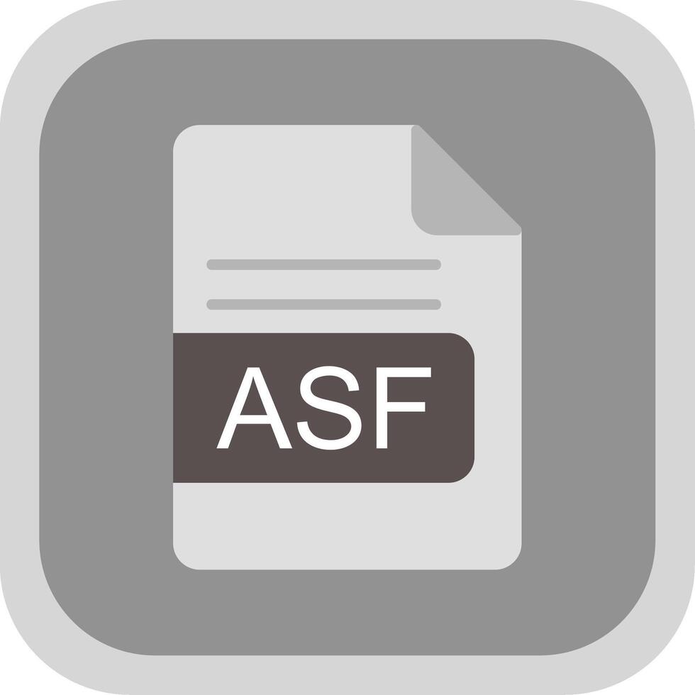 ASF File Format Flat round corner Icon Design vector