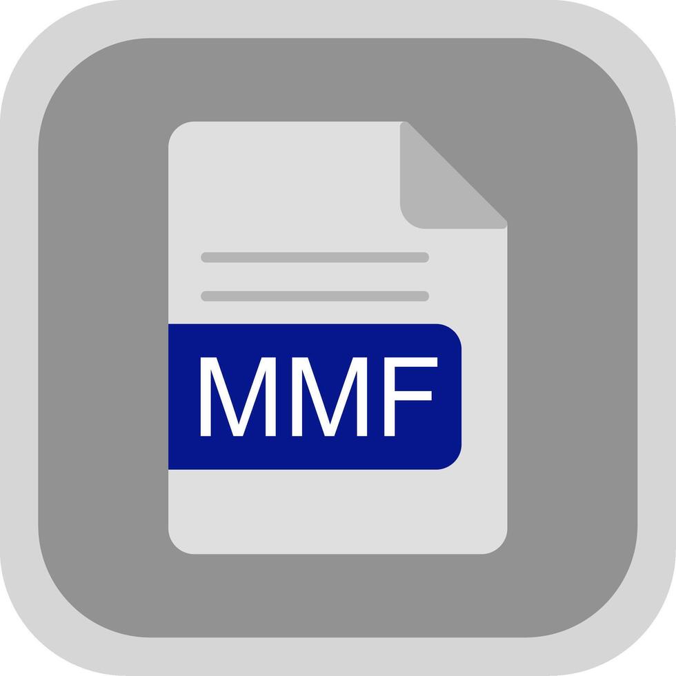 mmf archivo formato plano redondo esquina icono diseño vector