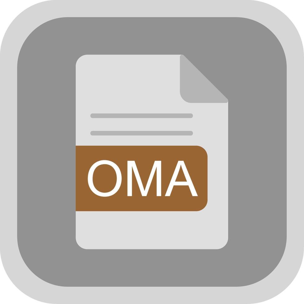 OMA File Format Flat round corner Icon Design vector