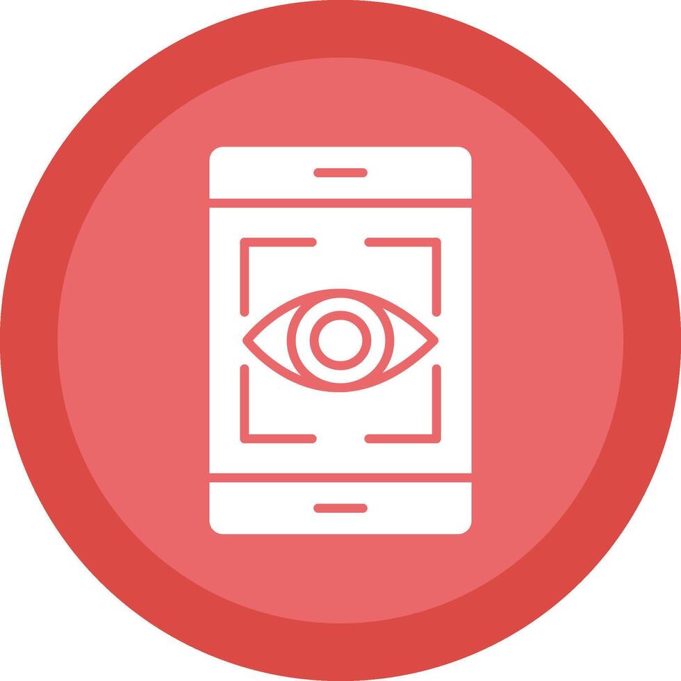 Eye Recognition Glyph Due Circle Icon Design vector