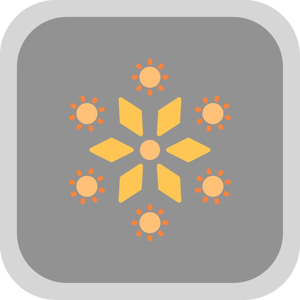 Firework Flat round corner Icon Design vector