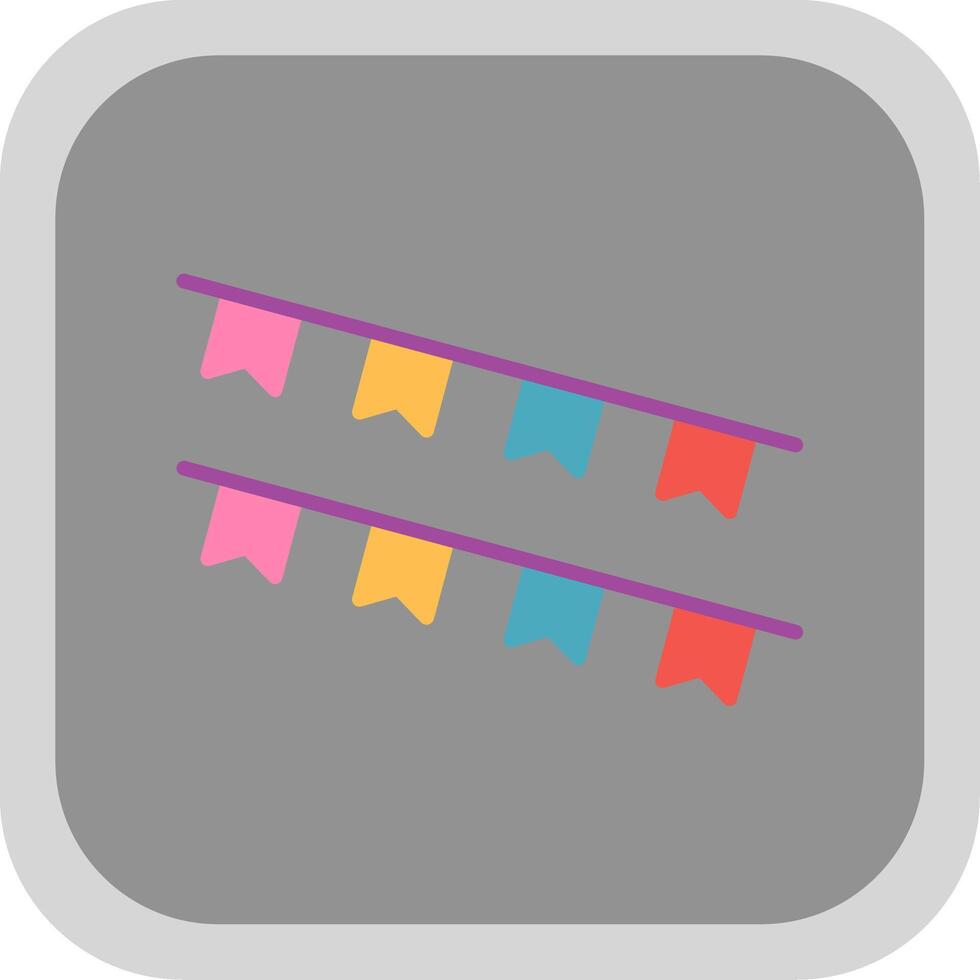 Bunting Flat round corner Icon Design vector