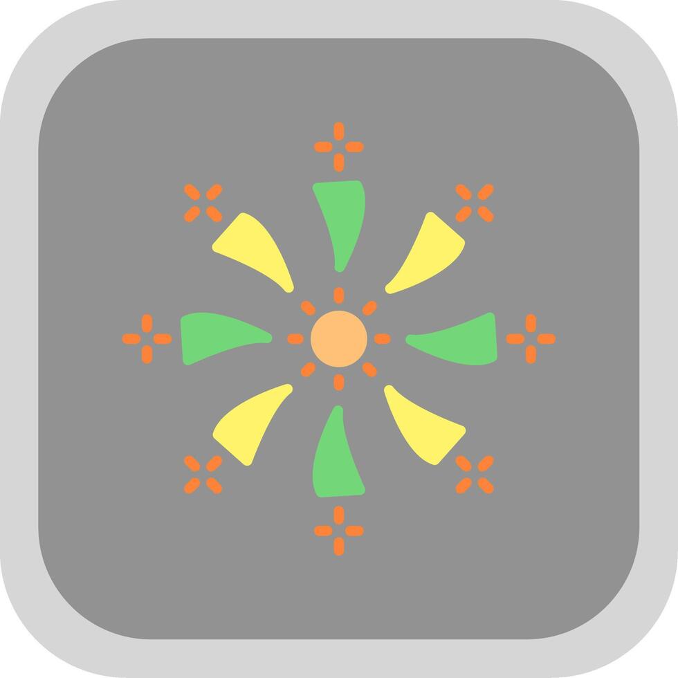 Firework Flat round corner Icon Design vector