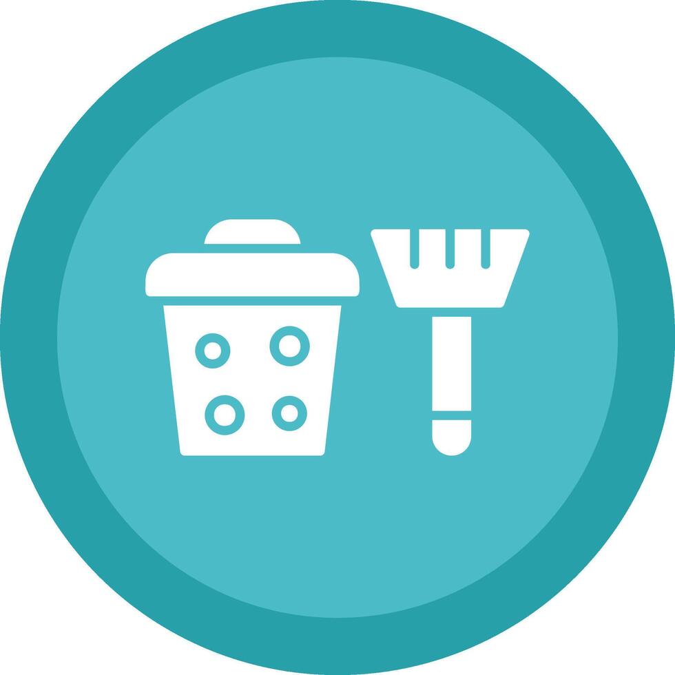 Cleaning Equipment Glyph Due Circle Icon Design vector