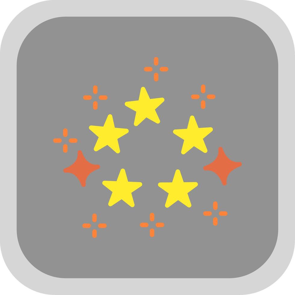 Stars Flat round corner Icon Design vector