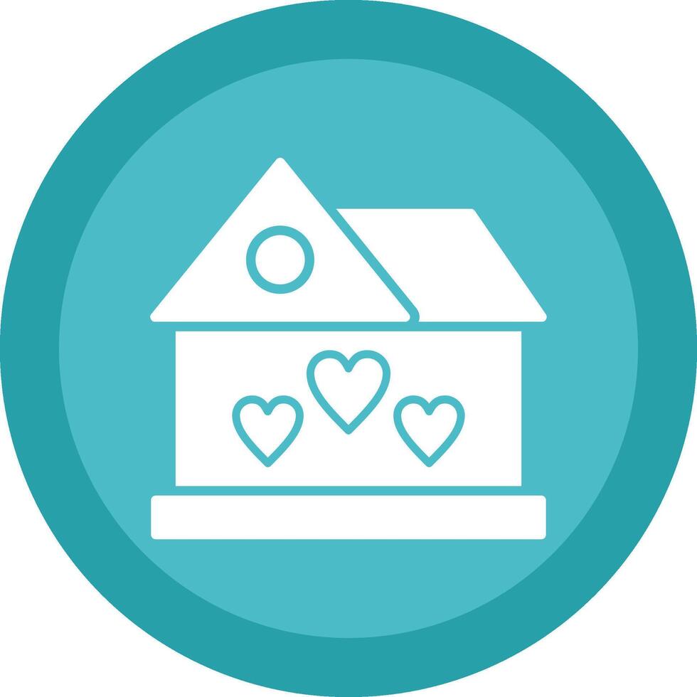 Dream House Glyph Due Circle Icon Design vector
