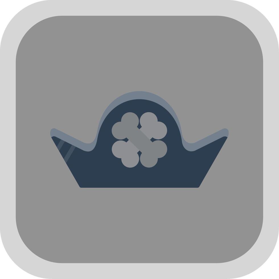 Pirate Hat Flat round corner Icon Design vector