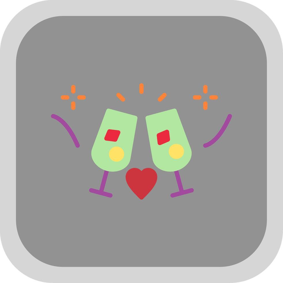 Brindis Flat round corner Icon Design vector