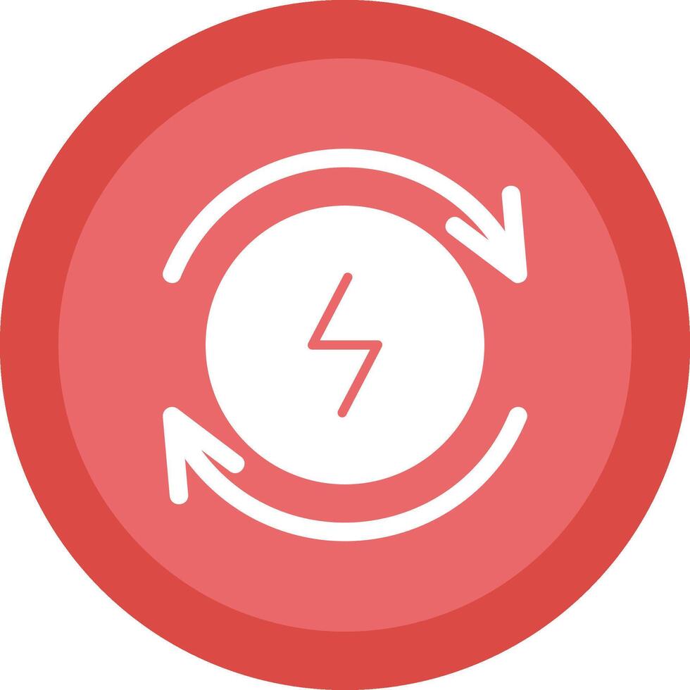 Electricity Glyph Due Circle Icon Design vector