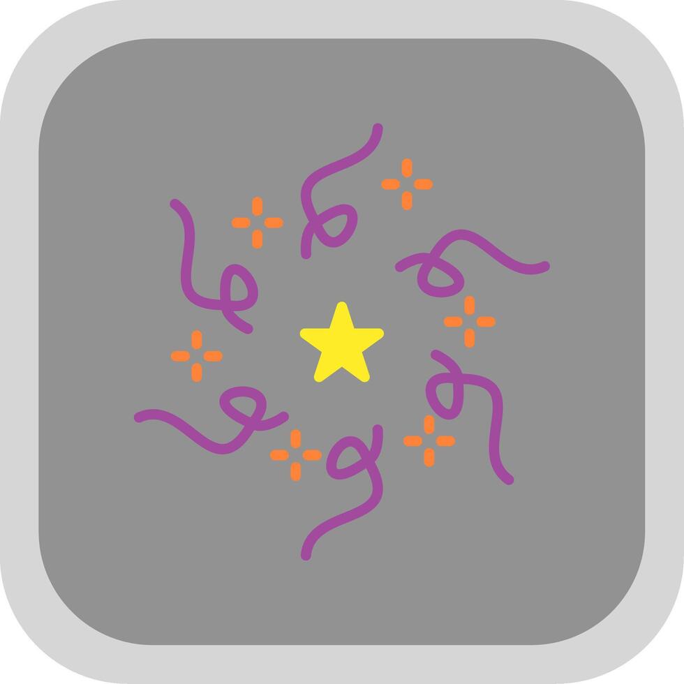 Firework Flat round corner Icon Design vector