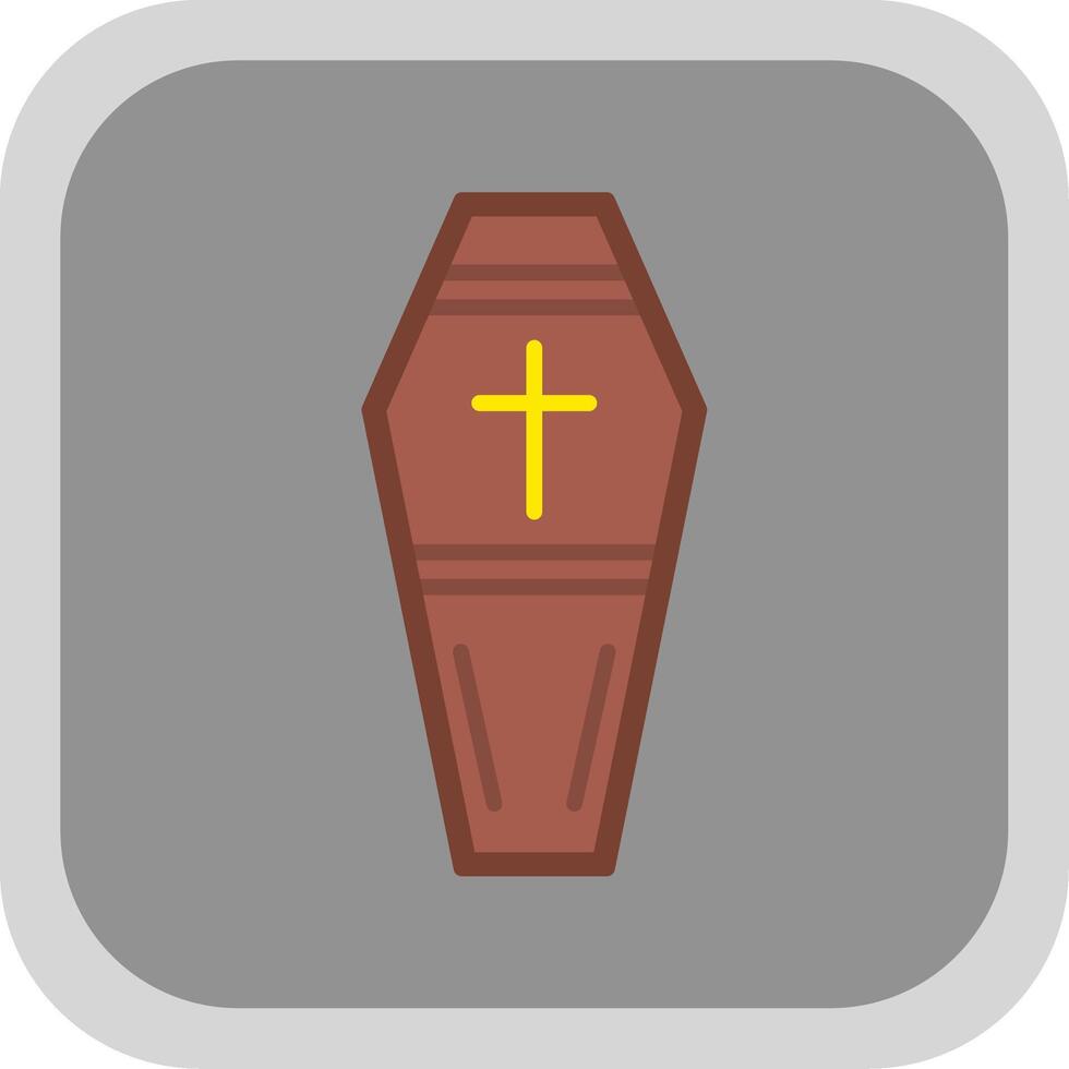 Coffin Flat round corner Icon Design vector