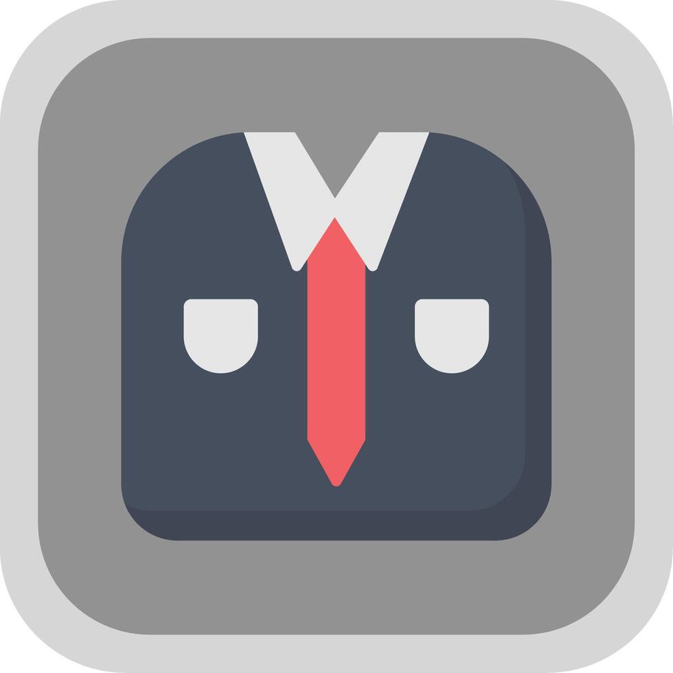 Working Suit Flat round corner Icon Design vector