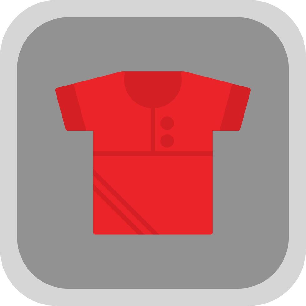 camisa plano redondo esquina icono diseño vector