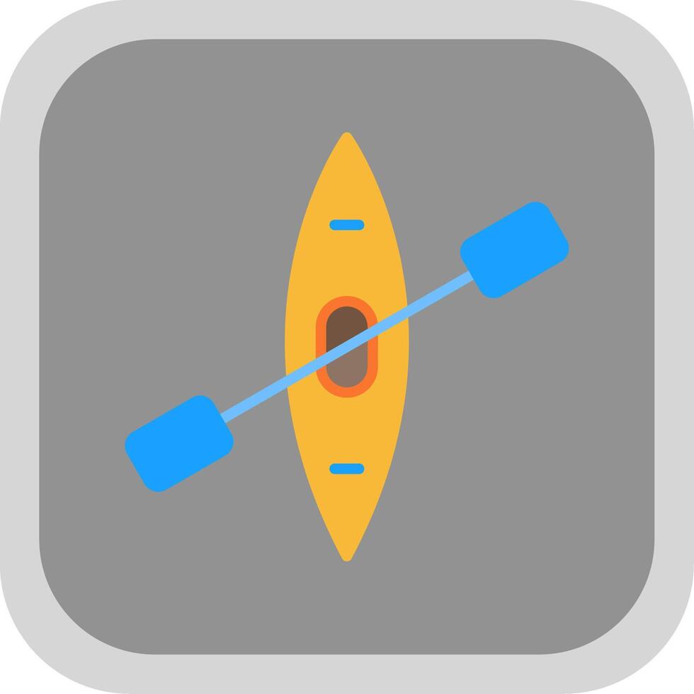 Canoe Flat round corner Icon Design vector