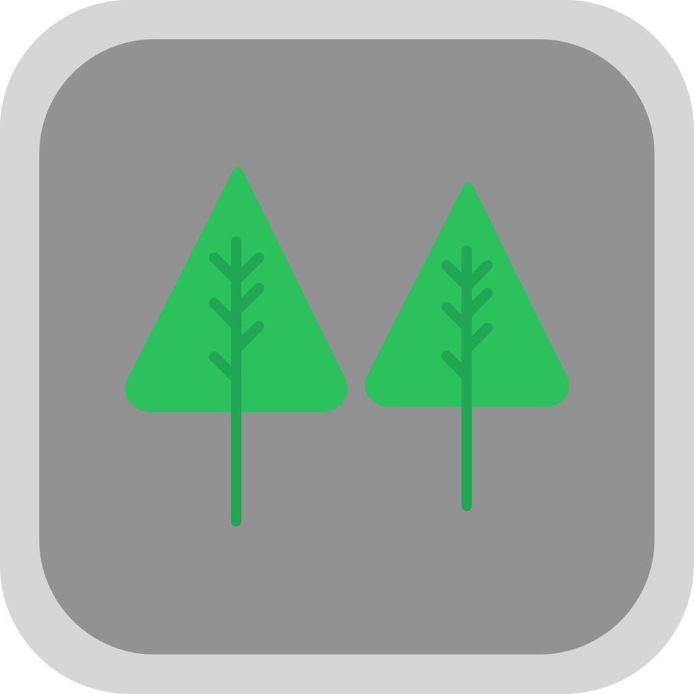 Pine Flat round corner Icon Design vector