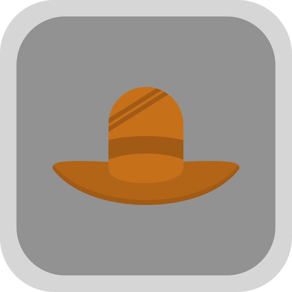 sombrero plano redondo esquina icono diseño vector
