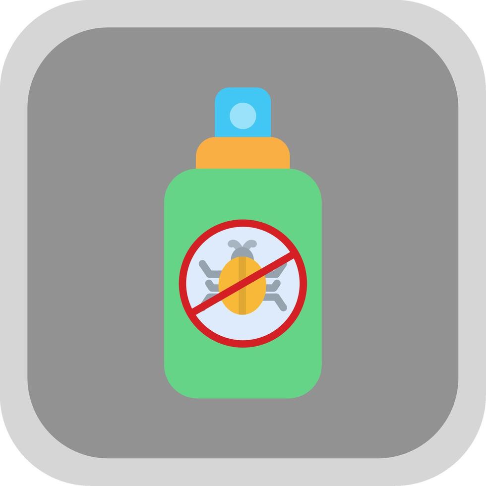 Insect Repellent Flat round corner Icon Design vector