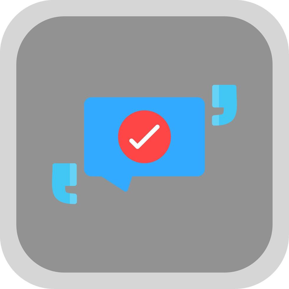 Quotation Flat round corner Icon Design vector