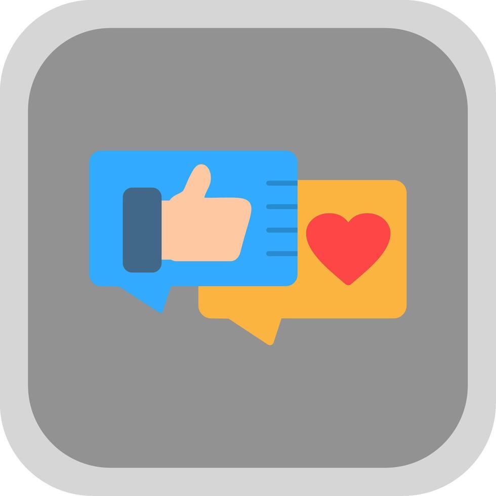 Reaction Flat round corner Icon Design vector