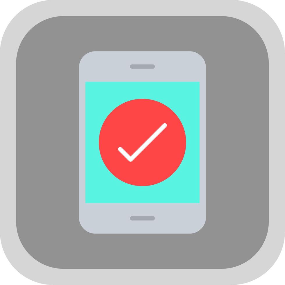 Phone Flat round corner Icon Design vector