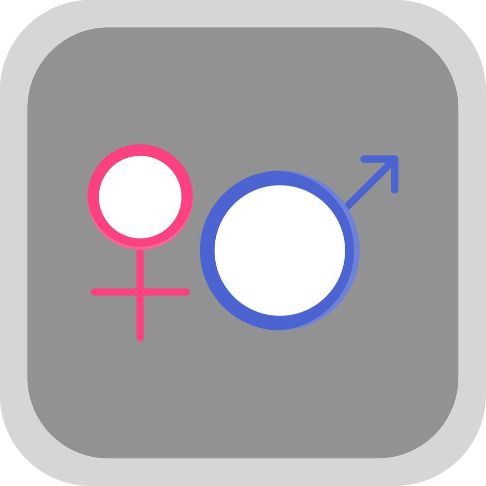 Gender Sign Flat round corner Icon Design vector