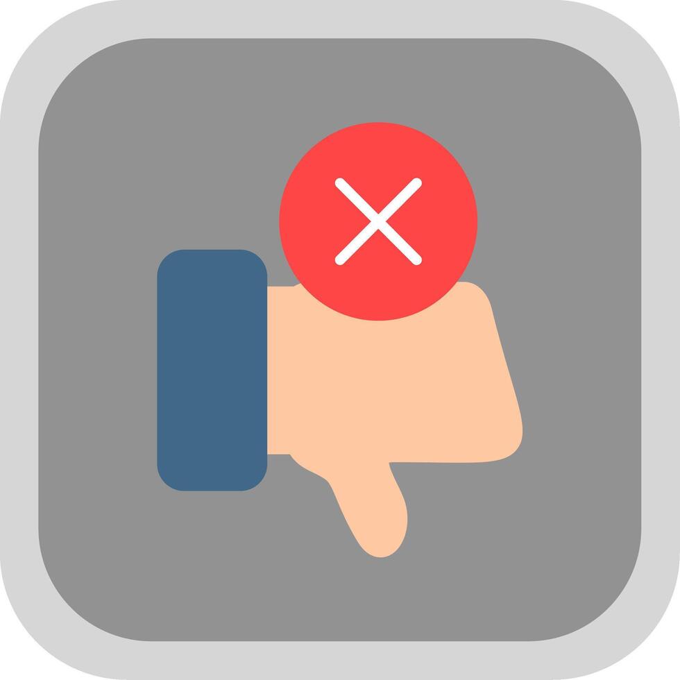 Dislike Flat round corner Icon Design vector