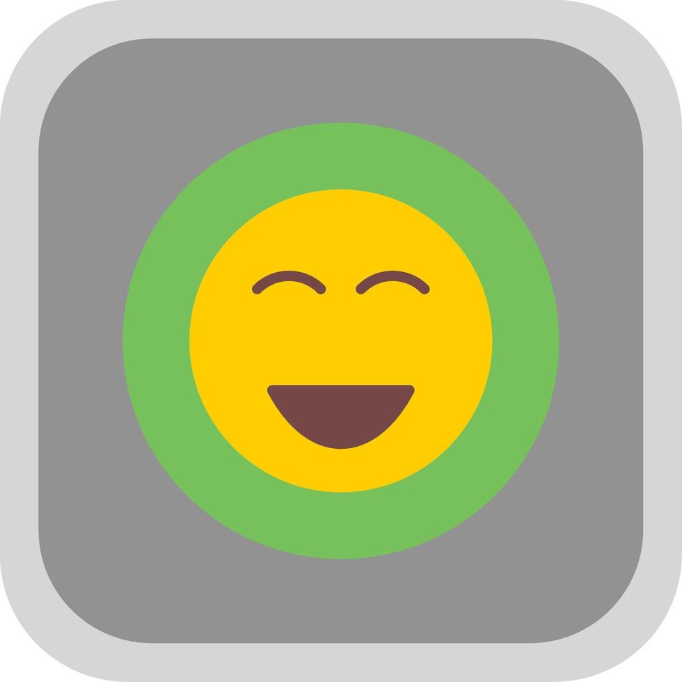 Happy Flat round corner Icon Design vector