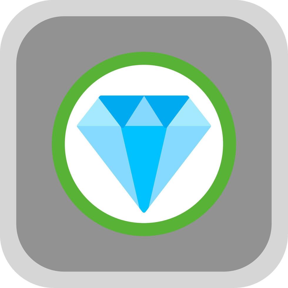 Diamond Flat round corner Icon Design vector