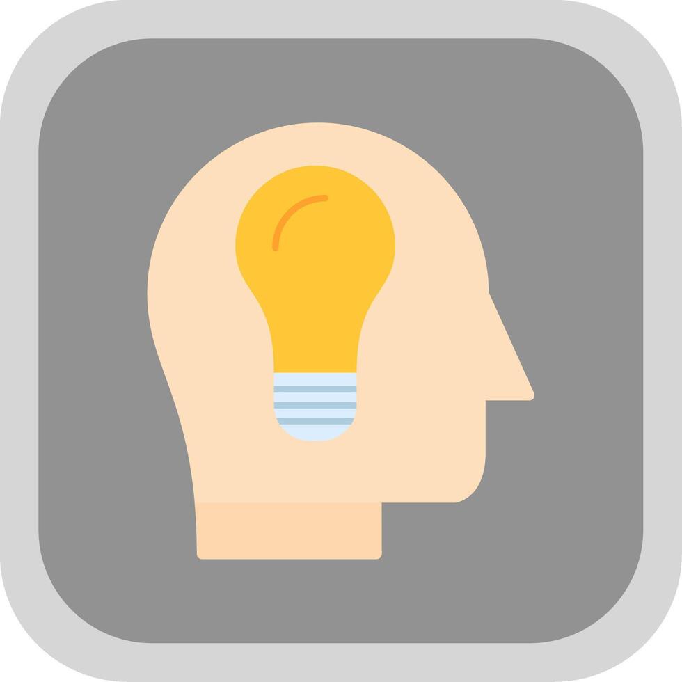 Idea Flat round corner Icon Design vector