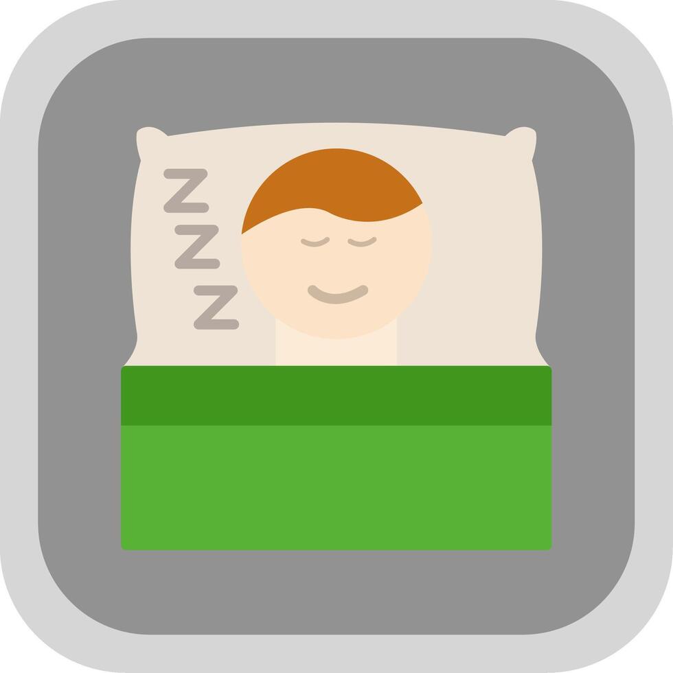 Sleepy Flat round corner Icon Design vector
