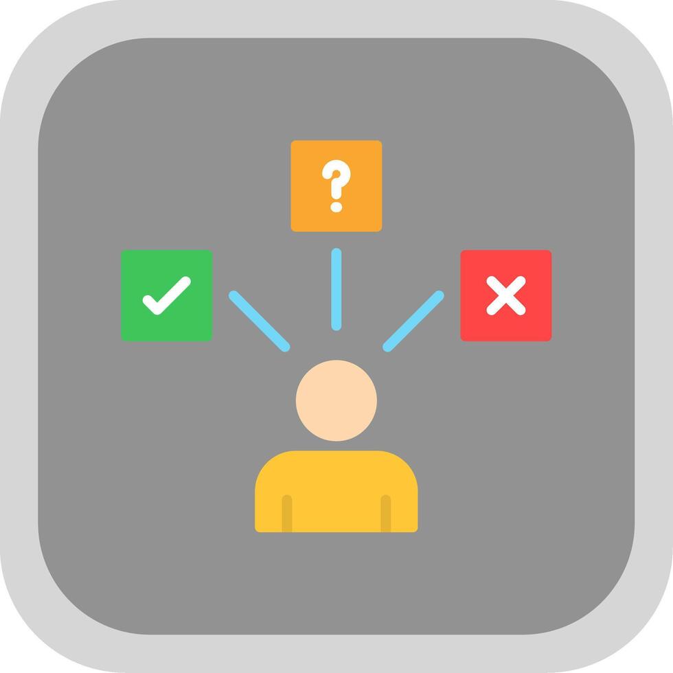 Decide Flat round corner Icon Design vector