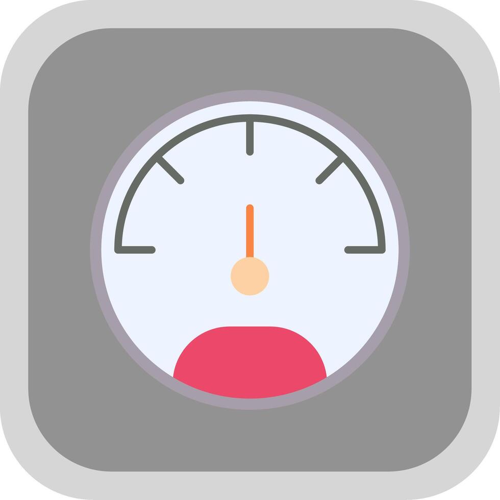 Speedo Meter Flat round corner Icon Design vector