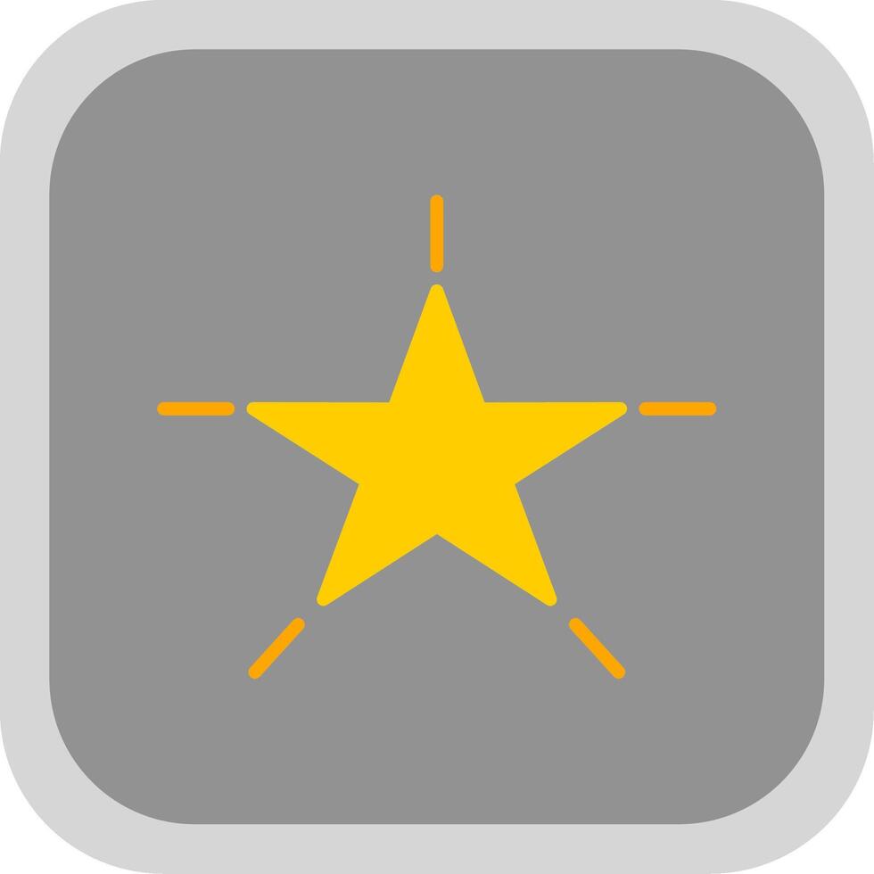 Star Flat round corner Icon Design vector