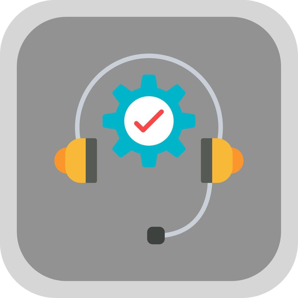 Technical Support Flat round corner Icon Design vector