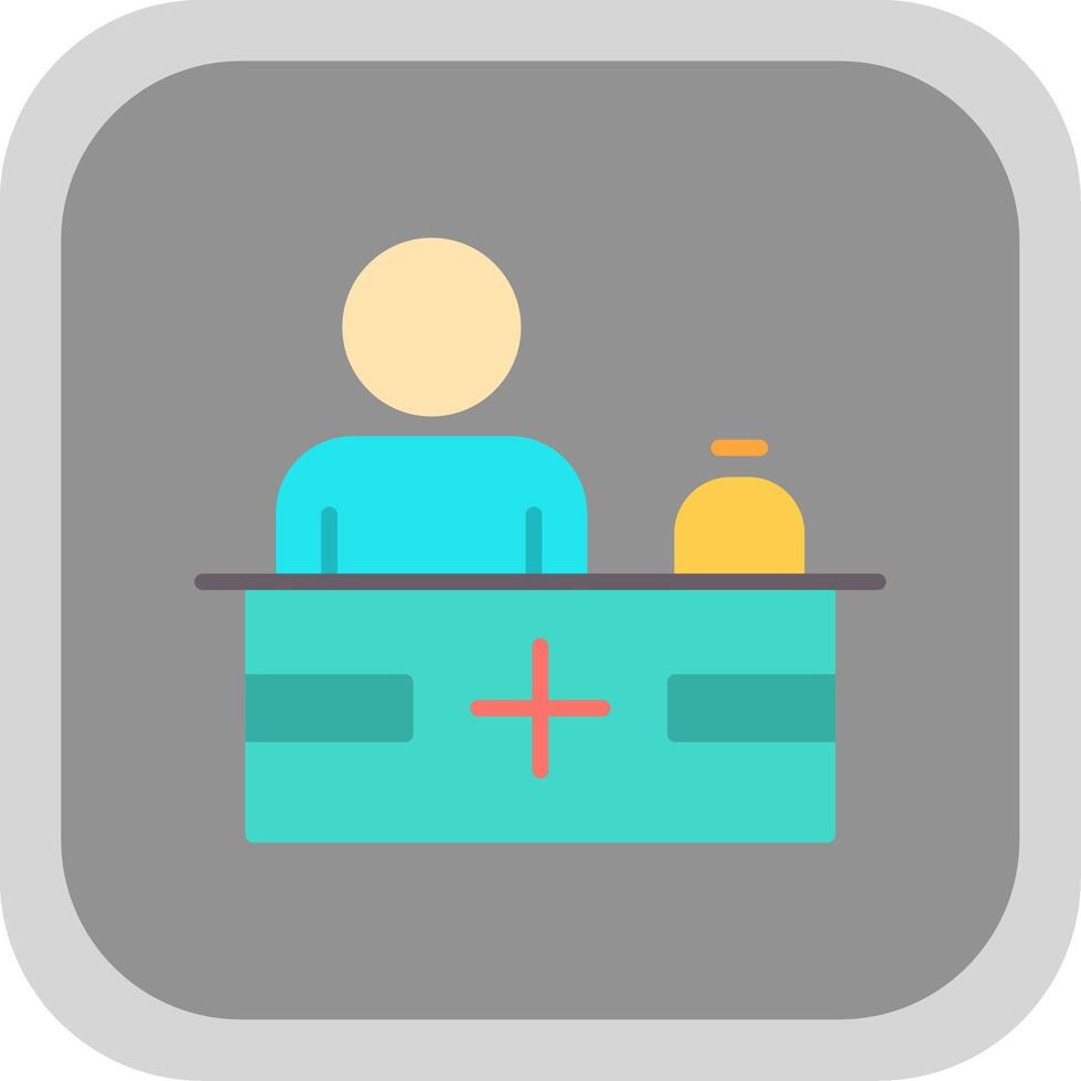 Reception Flat round corner Icon Design vector