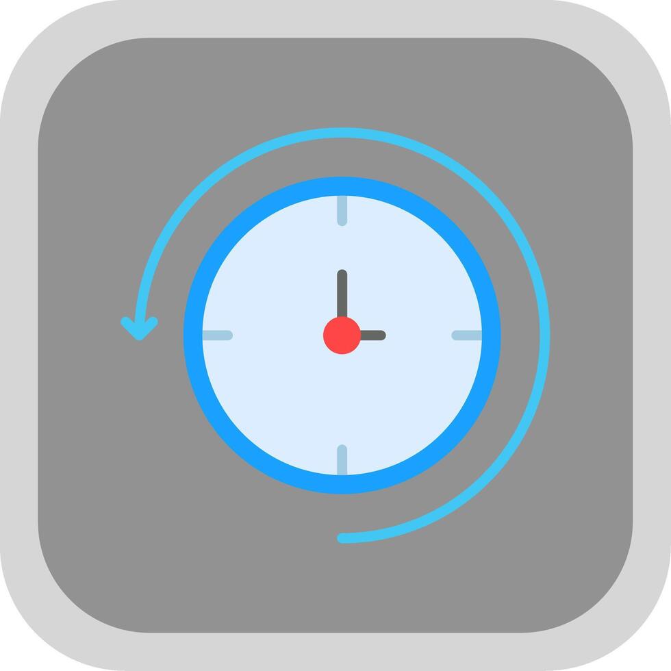 Back In Time Flat round corner Icon Design vector